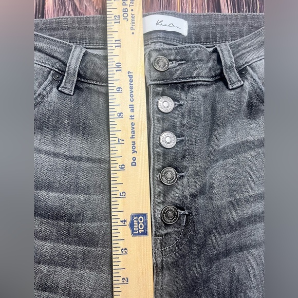 Kancan Grey Destructed Button Fly Straight Jeans Size 13/30 - Picture 9 of 10